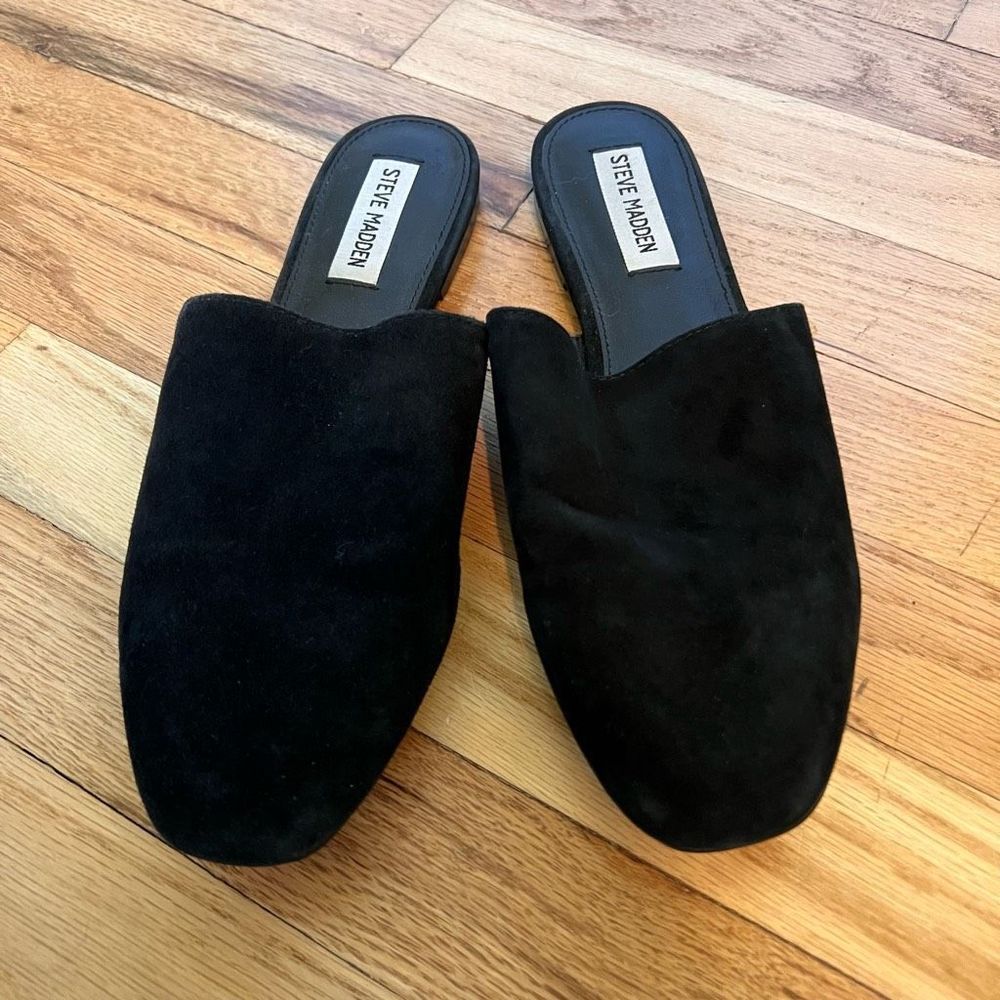 Steve Madden black suede mules 8.5 shoes